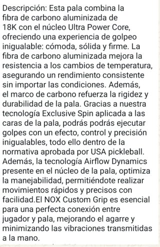 Pala Pickleball Nox Luxury Nervo 18K.