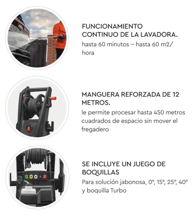 Hidrolimpiadora Alta Presión 3000W 180 Bar