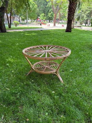 Mesa auxiliar ratán redonda