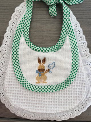 Set bavaglini cotone ricamati