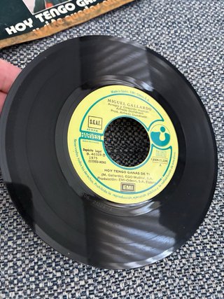 Vinilo Single Miguel Gallardo Hoy Tengo Ganas