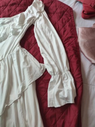 Vestido blanco con volantes talla única