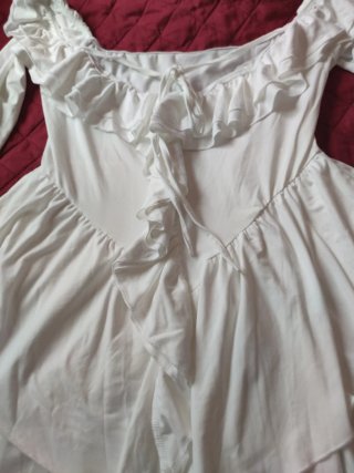 Vestido blanco con volantes talla única