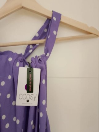 Vestido Coosy Morado Lunares