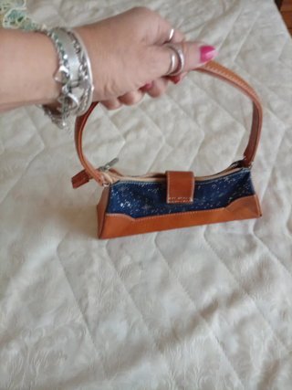 Borsetta artigianale Denim e Cuoio vintage