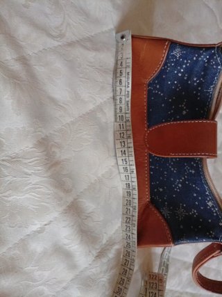 Borsetta artigianale Denim e Cuoio vintage