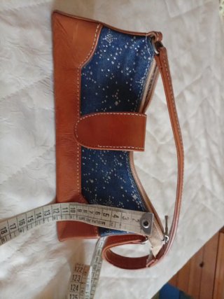 Borsetta artigianale Denim e Cuoio vintage