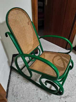 2 Mecedoras Vintage Mimbre y Madera