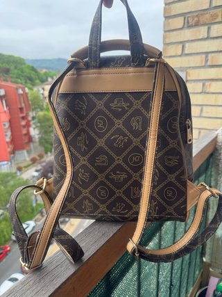 Mochila L&F Marrón Estampada
