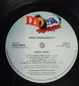 LP Eros Ramazzotti - Nuovi Eroi - 1986