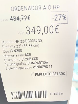 Ordenador HP All-in-One Beige/Blanco