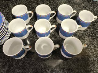 Juego 9 Tazas Café Porcelana