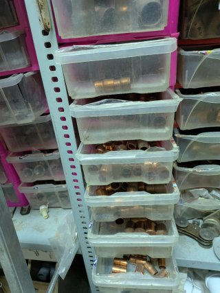 Material fontanería cobre y accesorios