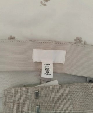 Pantalón de vestir cuadros beige/gris