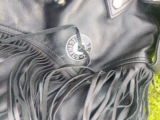 Chaqueta de cuero Alex Originals flecos talla L