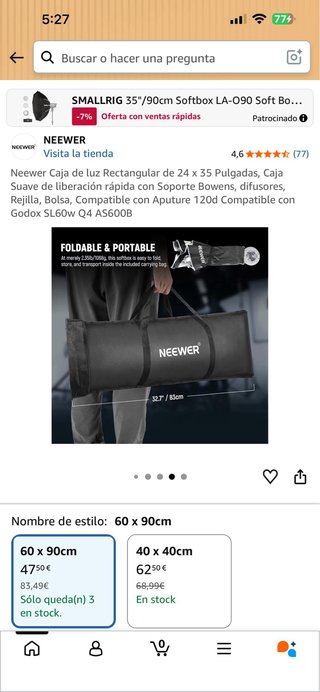 Neewer Caja de Luz Rectangular 24x35 Pulgadas