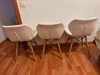 3 Sillas Comedor Nórdicas Piel Sintética