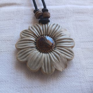 Colgante Cerámica Margarita Beige