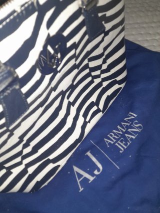 Bolso AJ Armani Jeans Vintage Azul marine con tara