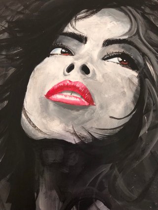 Quadro volto donna con labbra rosse