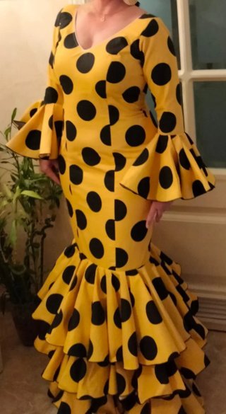 Vestido Gitana Lunares Amarillo Talla 40/42