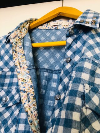 Camisa cuadros azul y blanco