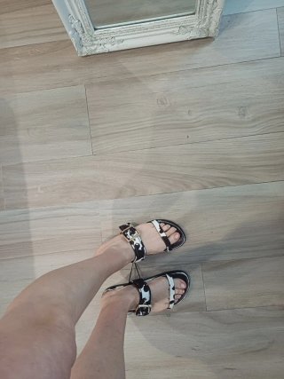 Sandalias Zara Marrón y Blanco