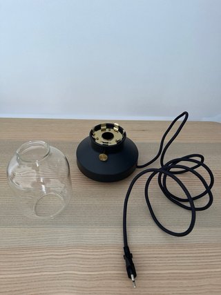 2 Lámparas de mesa cristal y metal