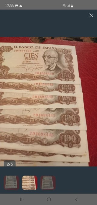 Billetes 100 pesetas El Banco de España
