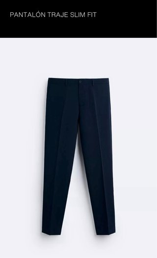 Traje Zara Slim Fit azul marino