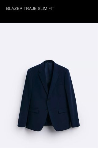 Traje Zara Slim Fit azul marino