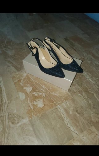 L'Arianna Décolleté Slingback Blu Glitter Tg. 40