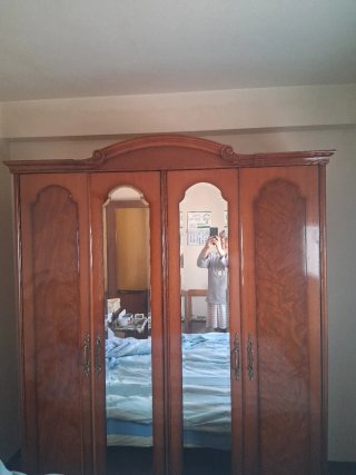 Armario madera 2 puertas con espejos