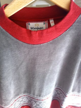 Pijama Terciopelo Hombre Gris y Rojo