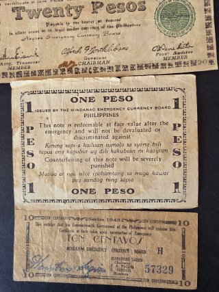 Conjunto de billetes de Filipinas 2 Guerra Mundial