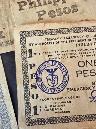 Conjunto de billetes de Filipinas 2 Guerra Mundial