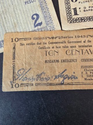 Conjunto de billetes de Filipinas 2 Guerra Mundial
