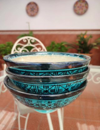 Cuencos Marroquí Cerámica Azul de los años 60