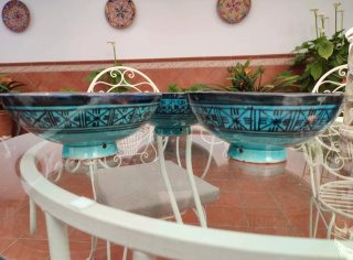 Cuencos Marroquí Cerámica Azul de los años 60