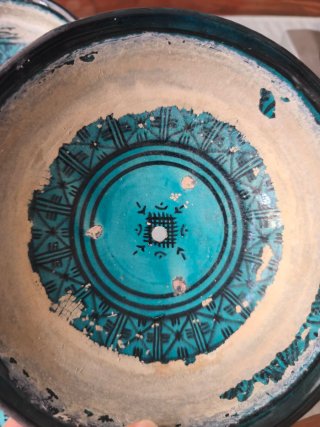 Cuencos Marroquí Cerámica Azul de los años 60