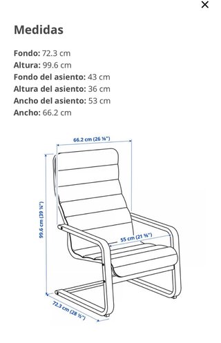 Sillón Ikea Gris Tela y Madera