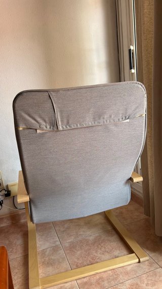 Sillón Ikea Gris Tela y Madera