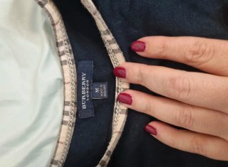 Camiseta Burberry M Azul Marino Check