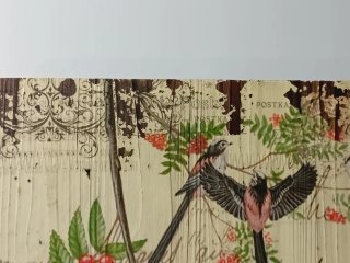 Panel Decorativo Madera Pajaritos y Jaula,