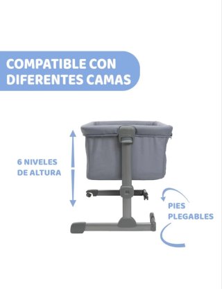 Mini cuna Colecho Chicco Next2Me Gris