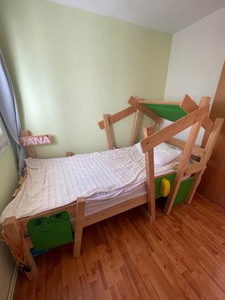 Cama infantil casita madera maciza