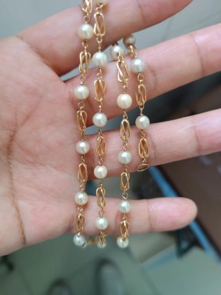 Collar de oro 18k y perlas
