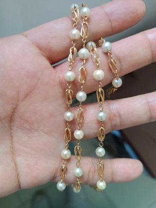 Collar de oro 18k y perlas