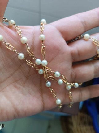 Collar de oro 18k y perlas