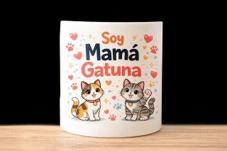 Taza Soy Mamá Gatuna con Gatitos